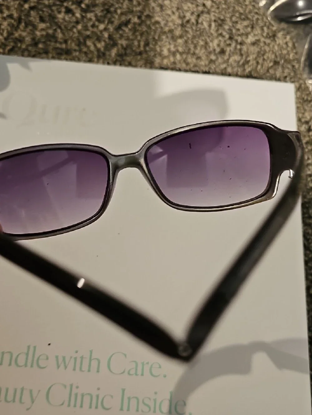 Candie's Black Frame Sunglasses with Purple Gradient Lenses